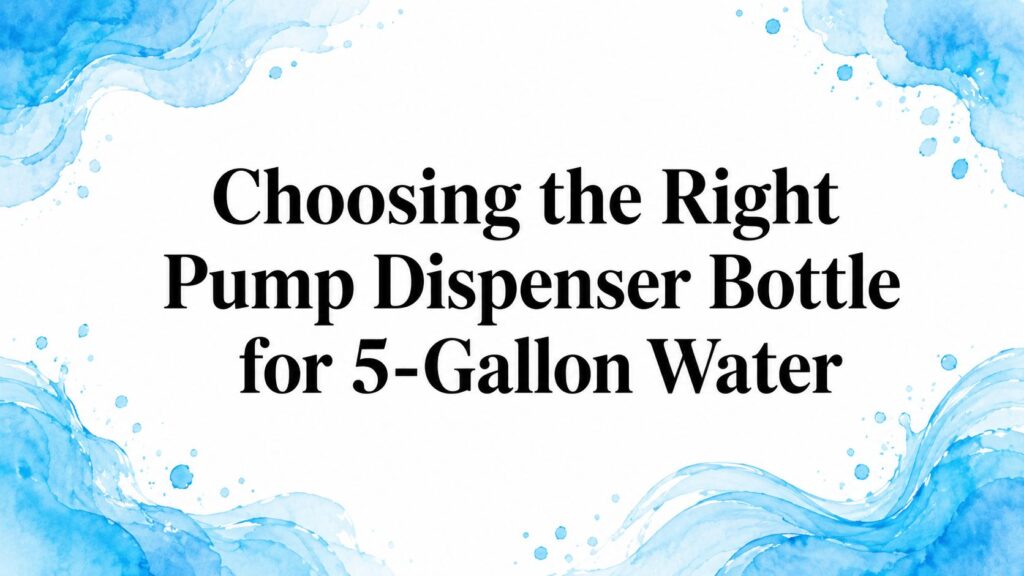 Choosing the Right Pump Dispenser Bottle for 5-Gallon Water