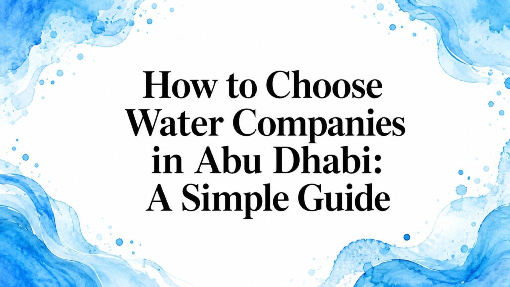 How to Choose Water Companies in Abu Dhabi: A Simple Guide