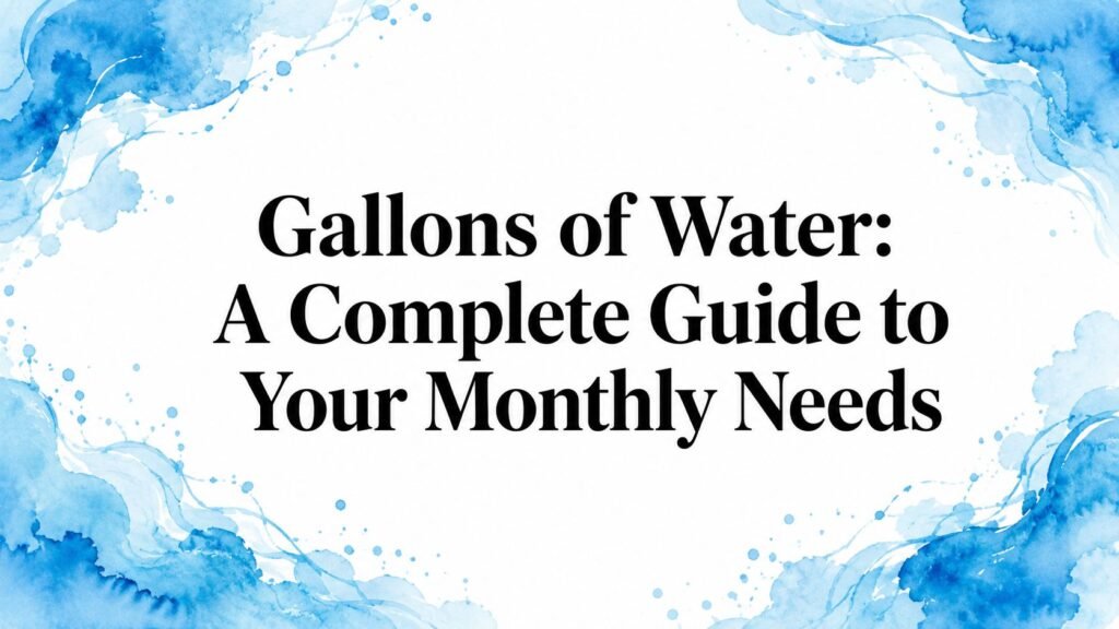 Gallons of Water: A Complete Guide to Your Monthly Needs